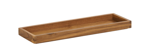 Cal-Mil 23106-2061-78 Rectangular Display Tray - 20" x 6" x 1 1/2", Walnut-cityfoodequipment.com