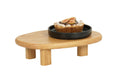 Cal-Mil 23120-21 Oval Display Riser - 8 1/4"L x 12"W x 3"H, Oak-cityfoodequipment.com
