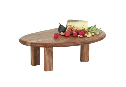 Cal-Mil 23121-78 Oval Display Riser - 16"L x 10 3/4"W x 5"H, Walnut-cityfoodequipment.com