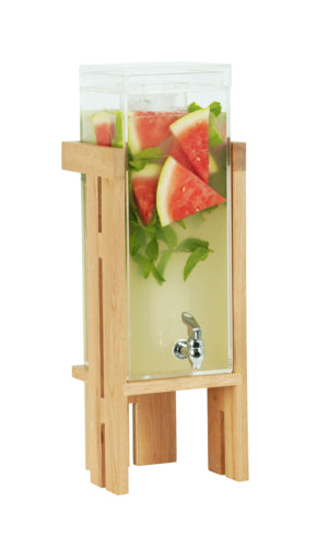 Cal-Mil 23141-3-21 3 gal Beverage Dispenser w/ Ice Tube - Acrylic Container, Oak Base-cityfoodequipment.com