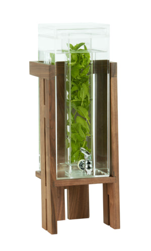 Cal-Mil 23141-3INF-78 3 gal Beverage Dispenser w/ Infuser - Acrylic Container, Walnut Base-cityfoodequipment.com