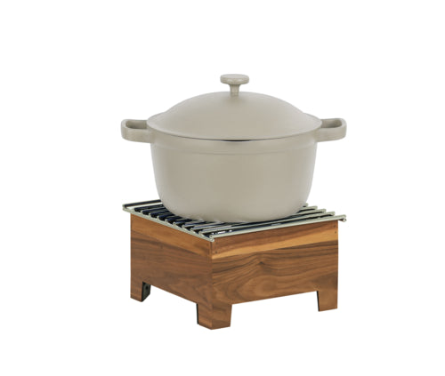 Cal-Mil 23145-78 10 1/2" Square Chafer Alternative - 5 1/2"H, Walnut-cityfoodequipment.com