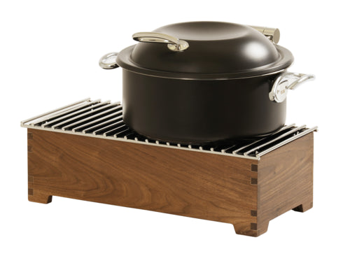Cal-Mil 23146-78 Rectangular Chafer Alternative - 20"W x 10"D x 5 1/2"H, Walnut-cityfoodequipment.com