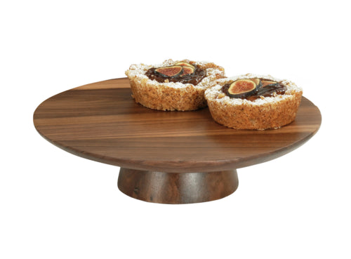 Cal-Mil 23151-123-78 12" Round Plate Stand - 3"H, Walnut-cityfoodequipment.com