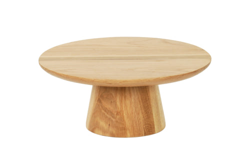 Cal-Mil 23151-125-21 12" Round Plate Stand - 5"H, Oak-cityfoodequipment.com