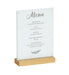 Cal-Mil 23185-811-21 Tabletop Menu Card Holder - 8 1/2" x 12 1/4", Acrylic/Oak-cityfoodequipment.com