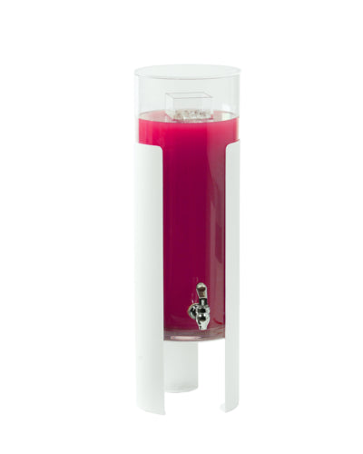 Cal-Mil 23203-3-15 3 gal Beverage Dispenser w/ Ice Tube - Acrylic Container, White Metal Base-cityfoodequipment.com