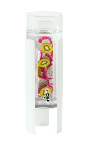 Cal-Mil 23203-3INF-15 3 gal Beverage Dispenser w/ Infuser - Acrylic Container, White Metal Base-cityfoodequipment.com