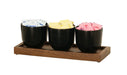 Cal-Mil 23205-78 Rectangular 3 Compartment Condiment Jar Display - Black/Walnut-cityfoodequipment.com