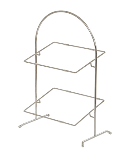 Cal-Mil 23402-49 2 Tier Display Stand - 18" x 10 1/2" x 20 3/4", Chrome-cityfoodequipment.com