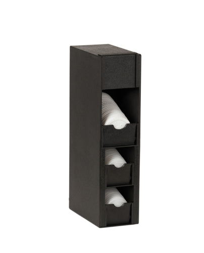 Cal-Mil 23421-13 3 Compartment Countertop Lid Organizer - ABS, Black-cityfoodequipment.com