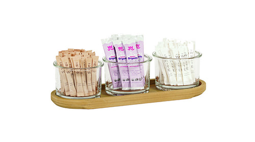 Cal-Mil 23430-122 Oval 3 Compartment Condiment Jar Display - Clear/Brown-cityfoodequipment.com