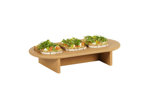 Cal-Mil 23437-3-122 Oval Display Riser - 16"L x 8"W x 3"H, Upcycled Rice Hulls-cityfoodequipment.com