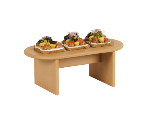 Cal-Mil 23437-6-122 Oval Display Riser - 16"L x 8"W x 6"H, Upcycled Rice Hulls-cityfoodequipment.com