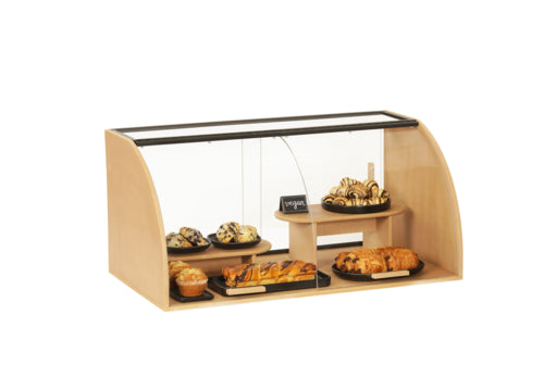 Cal-Mil 23438-122 Pastry Display Case w/ Sliding Doors - 35 1/2"W x 19 1/2"D x 16 3/4"H, Acrylic/Upcycled Rice Hulls-cityfoodequipment.com