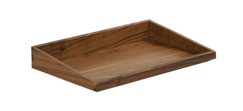 Cal-Mil 23442-1220-78 Rectangular Display Tray - 12" x 20" x 3", Walnut-cityfoodequipment.com
