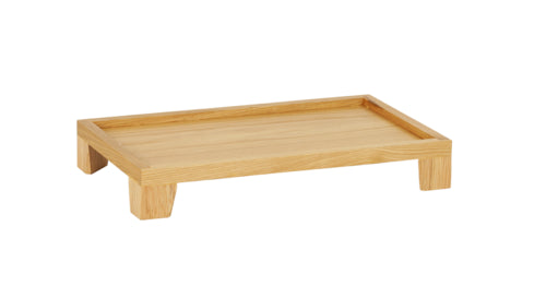 Cal-Mil 23600-3-21 Rectangular Display Tray - 12" x 20" x 3 1/4", Oak-cityfoodequipment.com