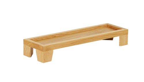 Cal-Mil 23602-3-21 Rectangular Display Tray - 20" x 6" x 3 1/4", Oak-cityfoodequipment.com