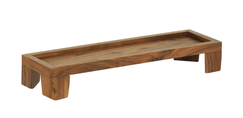 Cal-Mil 23602-3-78 Rectangular Display Tray - 20" x 6" x 3 1/4", Walnut-cityfoodequipment.com