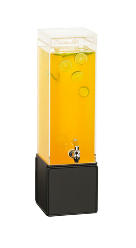 Cal-Mil 23701-3-13 3 gal Beverage Dispenser w/ Ice Tube - Acrylic Container, Black Base-cityfoodequipment.com