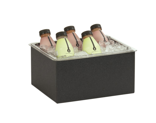 Cal-Mil 23712-10-13 Rectangular Ice Housing - 10"L x 12"W x 6"H, Metal, Black-cityfoodequipment.com