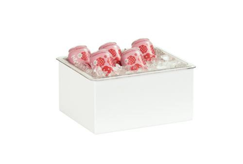 Cal-Mil 23712-10-15 Rectangular Ice Housing - 10"L x 12"W x 6"H, Metal, White-cityfoodequipment.com