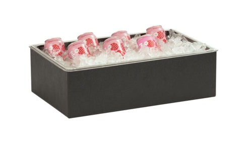 Cal-Mil 23712-12-13 Rectangular Ice Housing - 12"L x 20"W x 6"H, Metal, Black-cityfoodequipment.com