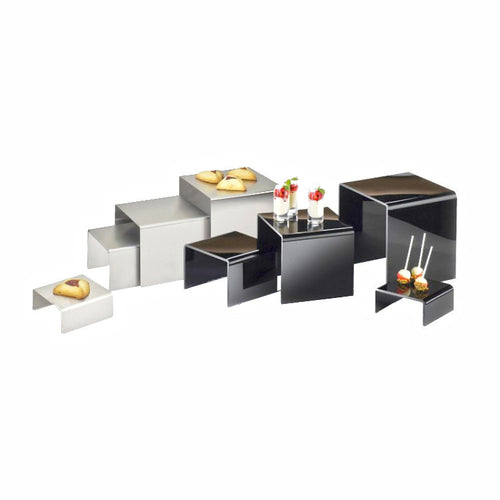 Cal-Mil 239-2 5" Square Buffet Riser - 2"H, Stainless-cityfoodequipment.com