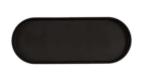 Cal-Mil 24003-208-13 20" x 8" Oval Hudson Platter - Melamine, Black-cityfoodequipment.com
