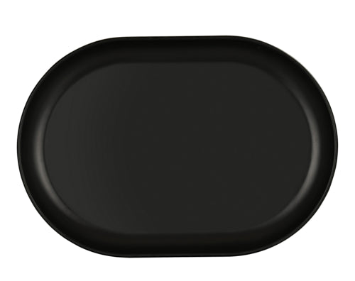 Cal-Mil 24005-117-13 11" x 7" Oval Oslo Platter - Melamine, Black-cityfoodequipment.com