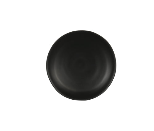 Cal-Mil 24031-7-13 7" Round Melamine Hand Thrown Plate, Black-cityfoodequipment.com