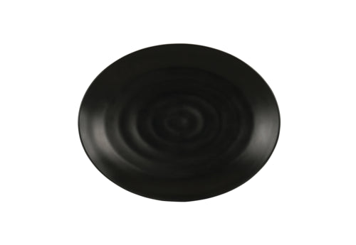 Cal-Mil 24058-118-13 11" x 8" Oval Hand Thrown Platter - Melamine, Black-cityfoodequipment.com