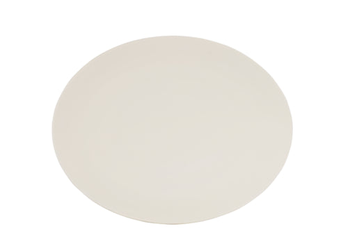 Cal-Mil 24058-1612-103 16" x 12" Oval Hand Thrown Platter - Melamine, Ivory-cityfoodequipment.com