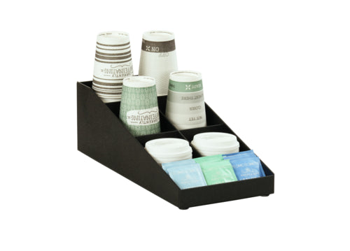 Cal-Mil 24067-13 7 Compartment Lid, Straw & Condiment Organizer - ABS, Black-cityfoodequipment.com