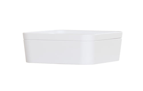 Cal-Mil 24130-8-15 Bento Box - 8 1/4" x 8 1/4" x 3", Melamine, White-cityfoodequipment.com