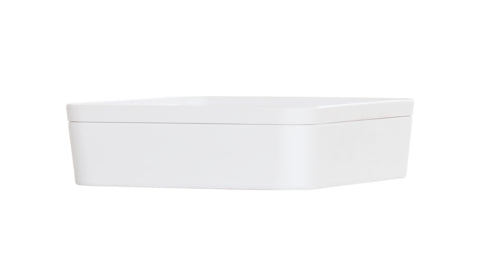 Cal-Mil 24131-10-15 Bento Box - 10 1/2" x 10 1/2" x 3", Melamine, White-cityfoodequipment.com