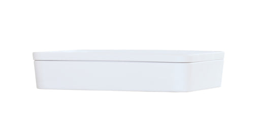 Cal-Mil 24132-1410-15 Bento Box - 14" x 10 1/2" x 3", Melamine, White-cityfoodequipment.com