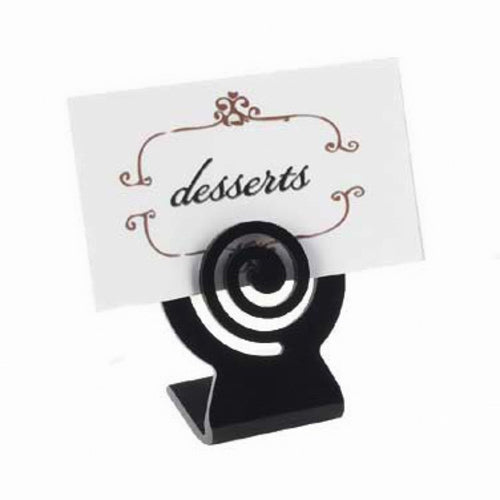 Cal-Mil 248-13 2 1/2" Tabletop Menu Card Holder - Plastic, Black-cityfoodequipment.com