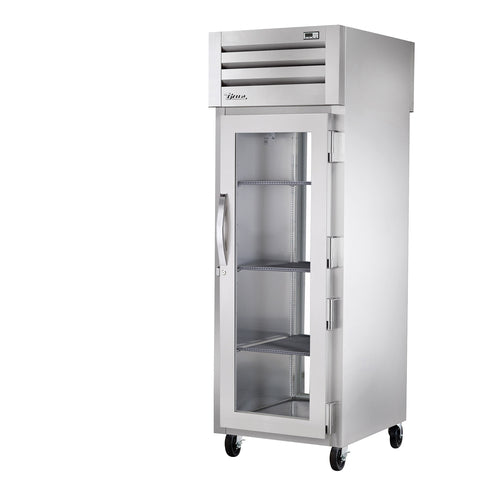 True STA1RPT-1G-1G-HC 27 1/2" One Section Pass Thru Refrigerator, (2) Right Hinge Glass Doors, 115v-cityfoodequipment.com