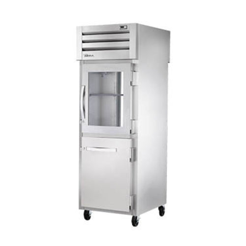 True STA1RPT-1HG/1HS-1G-HC 27 1/4" One Section Pass Thru Refrigerator, (2) Glass Doors, (1) Solid Door, Right Hinge, 115v-cityfoodequipment.com