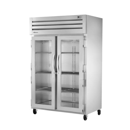 True STA2R-2G-HC 52 3/5" Two Section Reach In Refrigerator, (2) Left/Right Hinge Glass Doors, 115v-cityfoodequipment.com