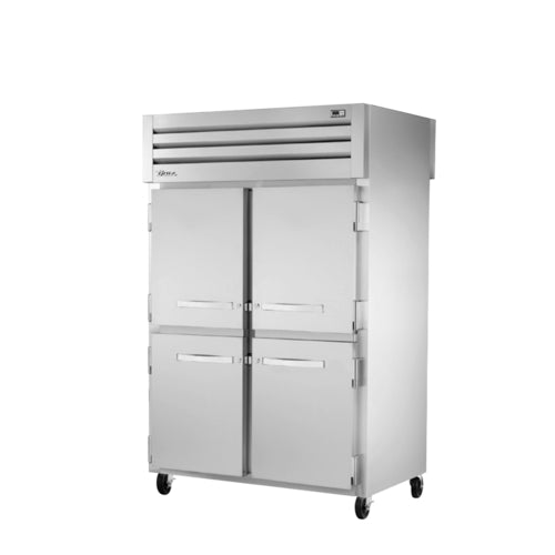 True STA2RPT-4HS-2G-HC 52 3/5" Two Section Pass Thru Refrigerator, (2) Glass Doors, (4) Solid Doors, Left/right Hinge, 115v-cityfoodequipment.com