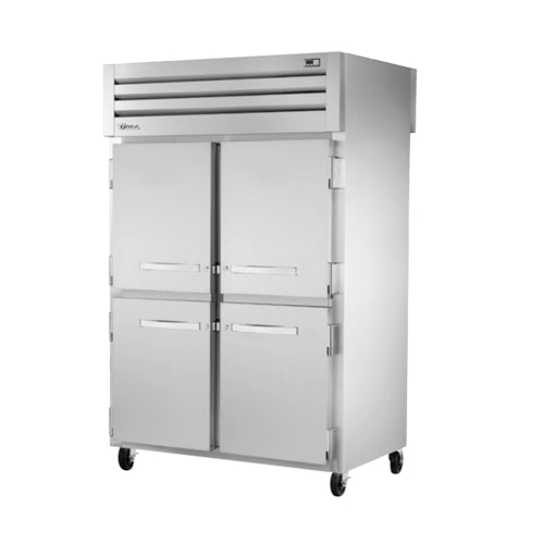 True STA2RPT-4HS-2S-HC 52 3/5" Two Section Pass Thru Refrigerator, (6) Left/right Hinge Solid Doors, 115v-cityfoodequipment.com