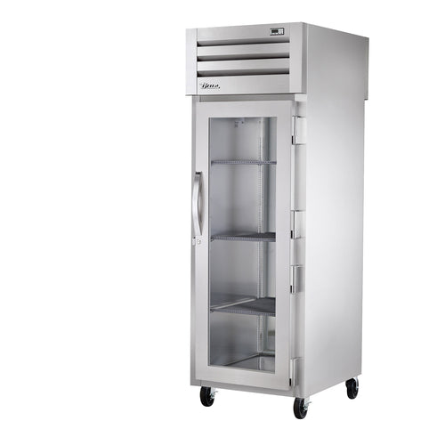 True STG1RPT-1G-1S-HC 27 1/2" One Section Pass Thru Refrigerator, (1) Glass Door, (1) Solid Door, Right Hinge, 115v-cityfoodequipment.com
