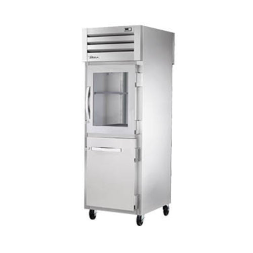 True STG1RPT-1HG/1HS-1S-HC 27 1/4" One Section Pass Thru Refrigerator, (1) Glass Door, (2) Solid Doors, Right Hinge, 115v-cityfoodequipment.com