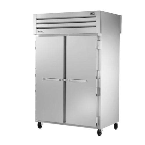 True STG2RPT-2S-2S-HC 52 3/5" Two Section Pass Thru Refrigerator, (4) Left/Right Hinge Solid Doors, 115v-cityfoodequipment.com