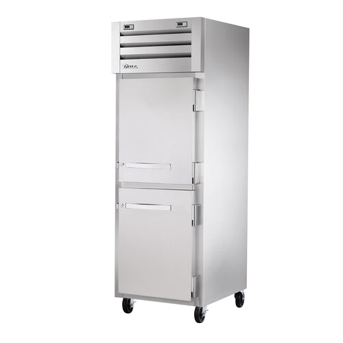 True STR1DT-2HS-HC 27 1/2" SPEC SERIES® One Section Commercial Combo Refrigerator Freezer - Solid Doors, Dual Temp, 115-cityfoodequipment.com