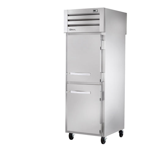 True STR1RPT-2HS-1G-HC 27 1/2" One Section Pass Thru Refrigerator, (1) Glass Door, (2) Solid Doors, Right Hinge, 115v-cityfoodequipment.com