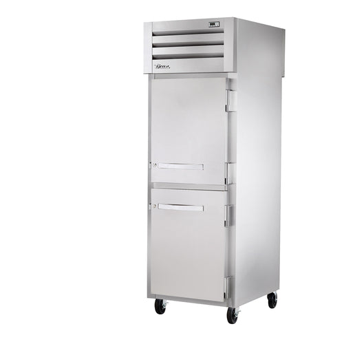 True STR1RPT-2HS-1S-HC 27 1/2" One Section Pass Thru Refrigerator, (3) Right Hinge Solid Doors, 115v-cityfoodequipment.com