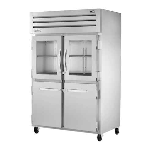 True STR2R-2HG/2HS-HC 52 3/5" Two Section Reach In Refrigerator, (2) Glass Doors, (2) Solid Doors, Left/Right Hinge, 115v-cityfoodequipment.com